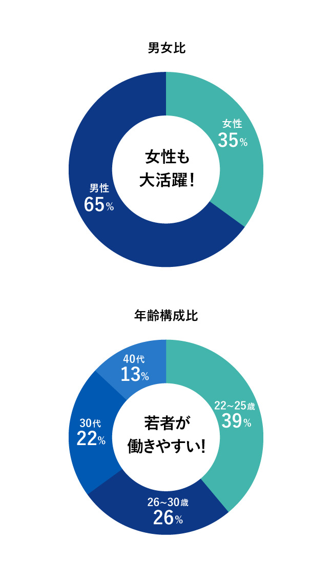 社員構成のグラフ